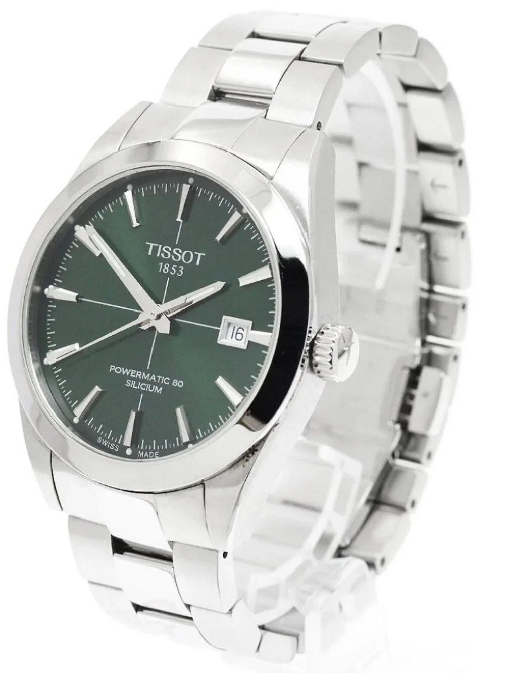 TISSOT gentleman T127407 Powermatic 80 Date green Dial Automatic Men's